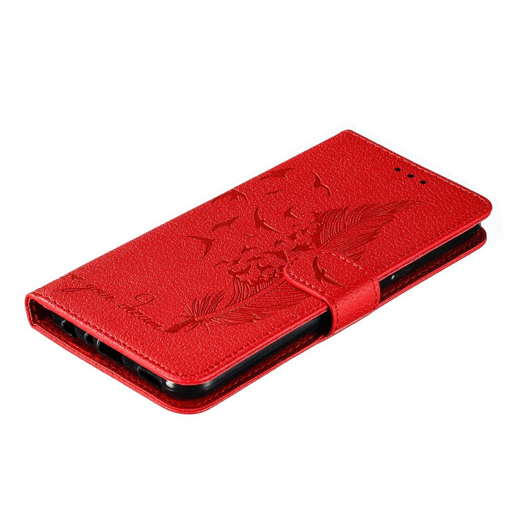 Custodia in pelle flip orizzontale con motivo a piume Litchi Texture con portafoglio, supporto e slot per carte, For LG K50, For LG Stylo 4, For LG Stylo 5, For OnePlus 7 Pro