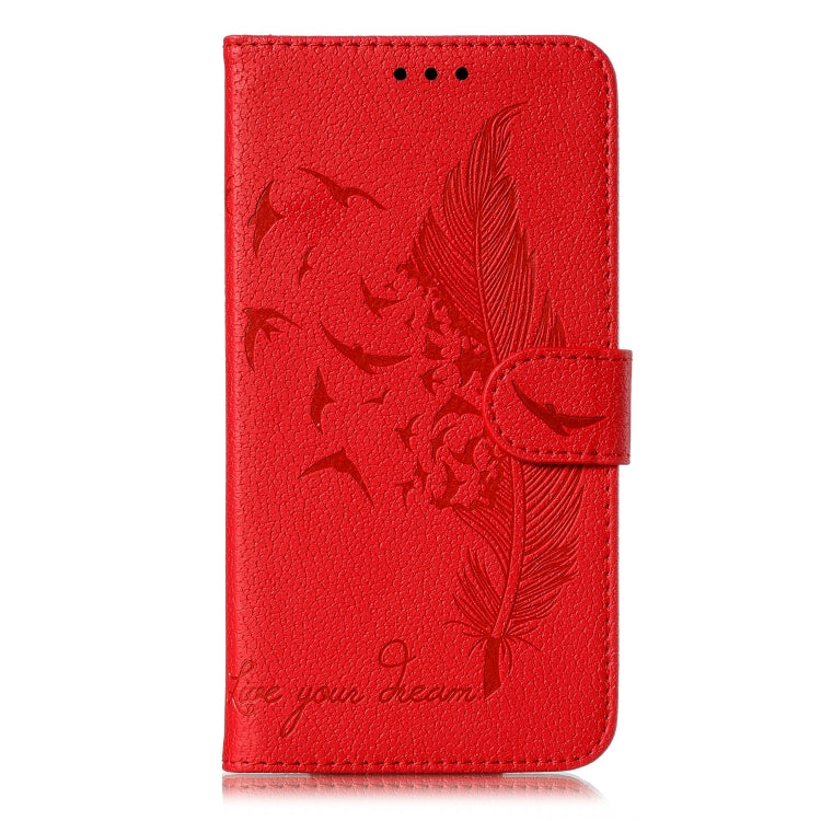 Custodia in pelle flip orizzontale con motivo a piume Litchi Texture con portafoglio, supporto e slot per carte, For Google Pixel 3a XL, For Google Pixel 4