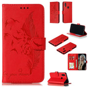 Custodia in pelle flip orizzontale con motivo a piume Litchi Texture con portafoglio, supporto e slot per carte, For Xiaomi Redmi 7, For Xiaomi Redmi 7A, For Xiaomi Redmi K20, For Xiaomi Redmi Note 7