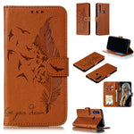 Custodia in pelle flip orizzontale con motivo a piume Litchi Texture con portafoglio, supporto e slot per carte, For Huawei P Smart Z / Y9 Prime (2019), For Huawei P20 Lite (2019) / Nova 5i, For Huawei P30, For Huawei P30 Lite, For Huawei P30 Pro