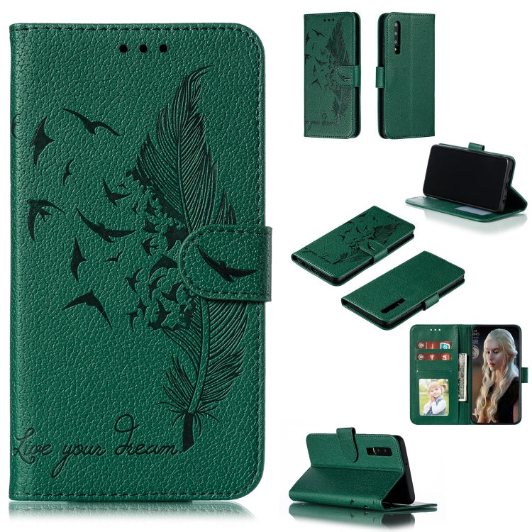Custodia in pelle flip orizzontale con motivo a piume Litchi Texture con portafoglio, supporto e slot per carte, For Huawei P Smart Z / Y9 Prime (2019), For Huawei P20 Lite (2019) / Nova 5i, For Huawei P30, For Huawei P30 Lite, For Huawei P30 Pro