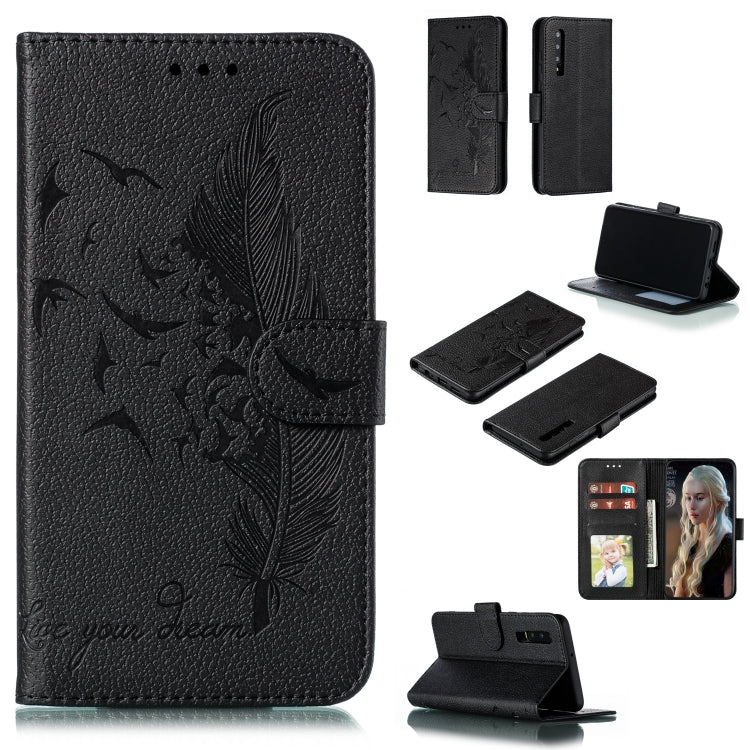 Custodia in pelle flip orizzontale con motivo a piume Litchi Texture con portafoglio, supporto e slot per carte, For Huawei P Smart Z / Y9 Prime (2019), For Huawei P20 Lite (2019) / Nova 5i, For Huawei P30, For Huawei P30 Lite, For Huawei P30 Pro