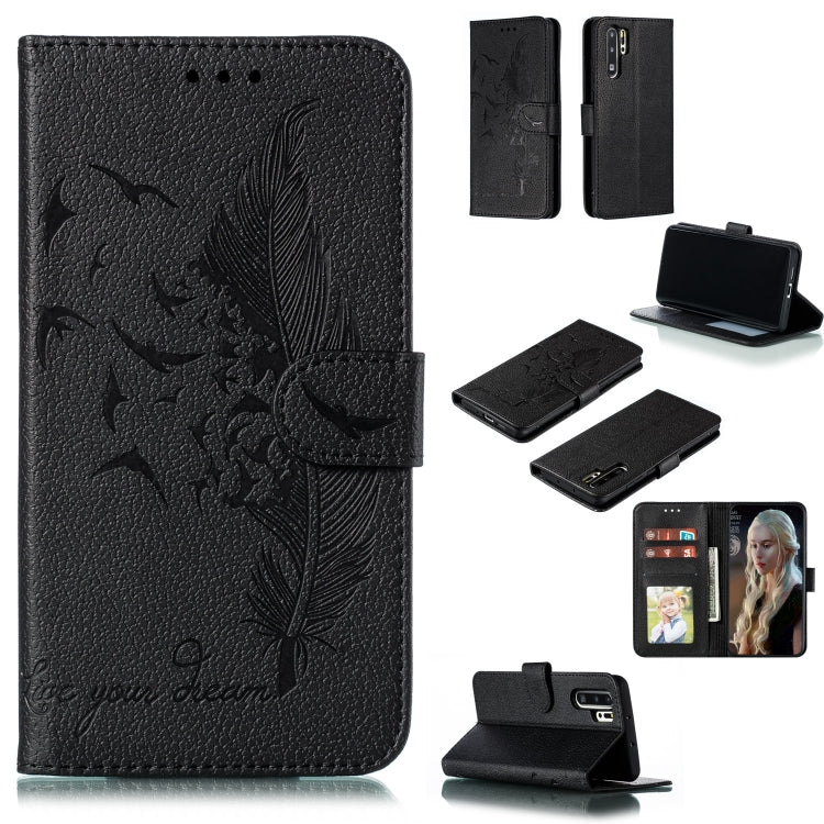 Custodia in pelle flip orizzontale con motivo a piume Litchi Texture con portafoglio, supporto e slot per carte, For Huawei P Smart Z / Y9 Prime (2019), For Huawei P20 Lite (2019) / Nova 5i, For Huawei P30, For Huawei P30 Lite, For Huawei P30 Pro