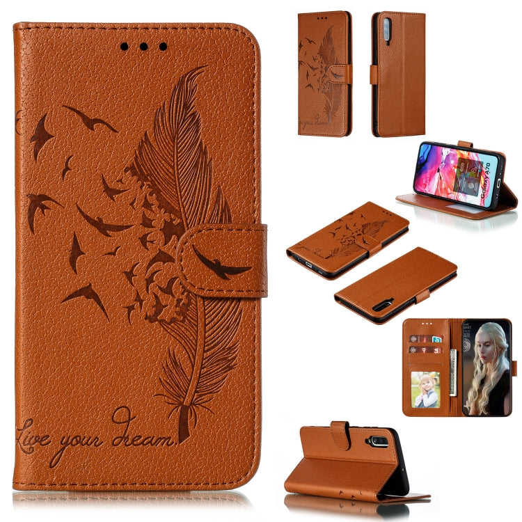 Custodia portafoglio in pelle per Galaxy A70 con slot carte