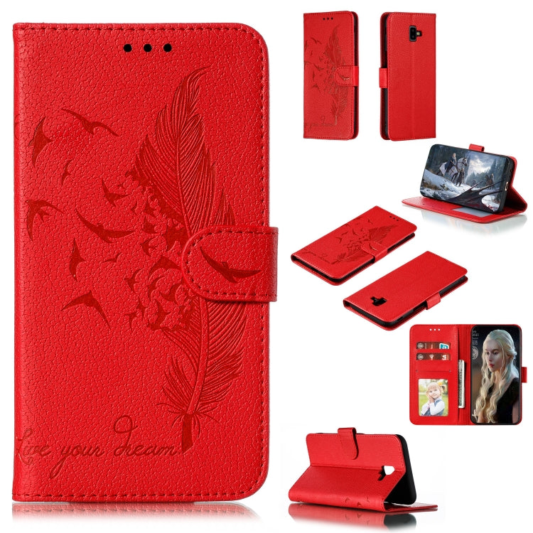 Custodia portafoglio in pelle per Galaxy J6+ con slot carte