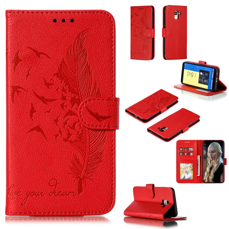 Custodia portafoglio in pelle per Galaxy J6+ con slot carte
