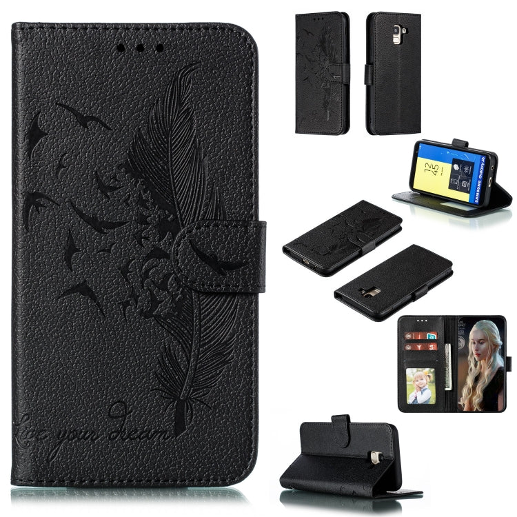 Custodia portafoglio in pelle per Galaxy J6+ con slot carte