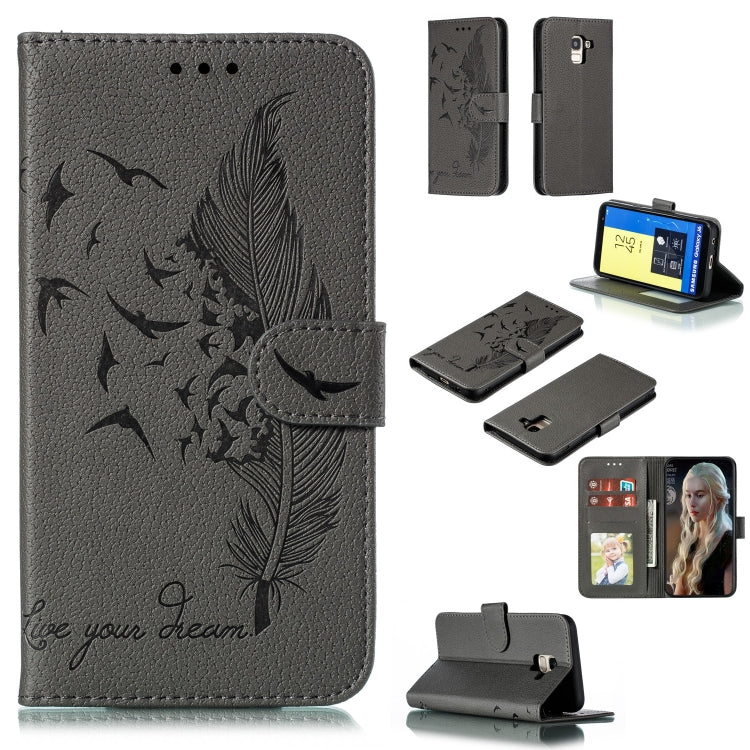 Custodia portafoglio in pelle per Galaxy J6+ con slot carte