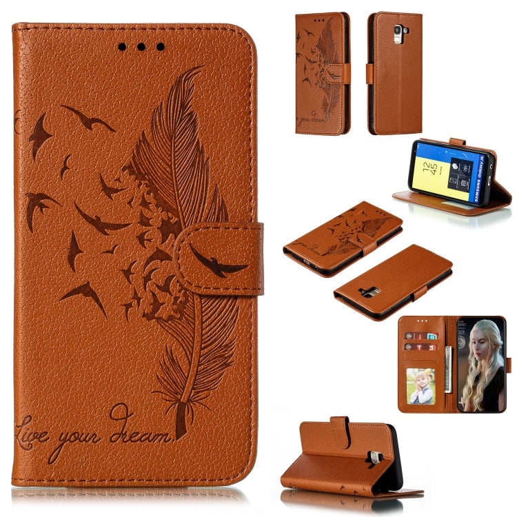 Custodia portafoglio in pelle per Galaxy J6+ con slot carte
