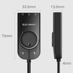 UGREEN CM109 Scheda audio esterna per computer da USB a 3 porte da 3,5 mm con rotella di regolazione del volume, lunghezza: 15 cm