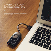 UGREEN CM109 Scheda audio esterna per computer da USB a 3 porte da 3,5 mm con rotella di regolazione del volume, lunghezza: 15 cm