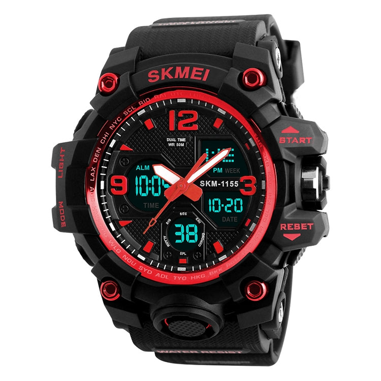 SKMEI 1155B Orologio da polso multifunzionale da uomo con quadrante grande impermeabile per sport all'aria aperta