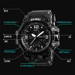 SKMEI 1155B Orologio da polso multifunzionale da uomo con quadrante grande impermeabile per sport all'aria aperta