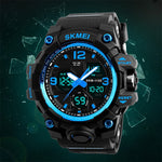 SKMEI 1155B Orologio da polso multifunzionale da uomo con quadrante grande impermeabile per sport all'aria aperta