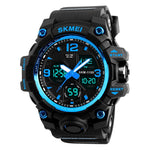 SKMEI 1155B Orologio da polso multifunzionale da uomo con quadrante grande impermeabile per sport all'aria aperta