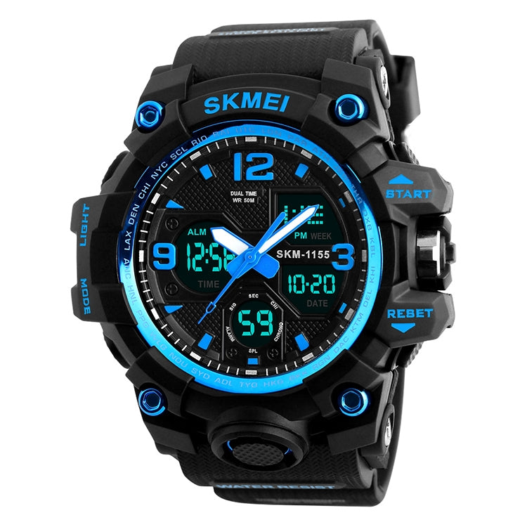 SKMEI 1155B Orologio da polso multifunzionale da uomo con quadrante grande impermeabile per sport all'aria aperta