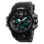 SKMEI 1155B Orologio da polso multifunzionale da uomo con quadrante grande impermeabile per sport all'aria aperta