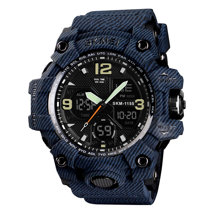 SKMEI 1155B Orologio da polso multifunzionale da uomo con quadrante grande impermeabile per sport all'aria aperta