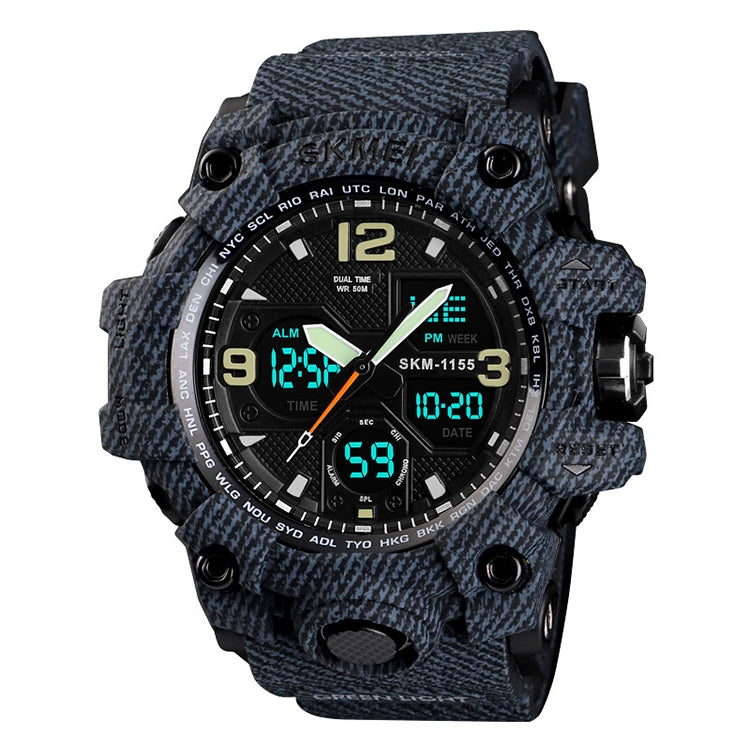 SKMEI 1155B Orologio da polso multifunzionale da uomo con quadrante grande impermeabile per sport all'aria aperta