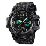 SKMEI 1155B Orologio da polso multifunzionale da uomo con quadrante grande impermeabile per sport all'aria aperta