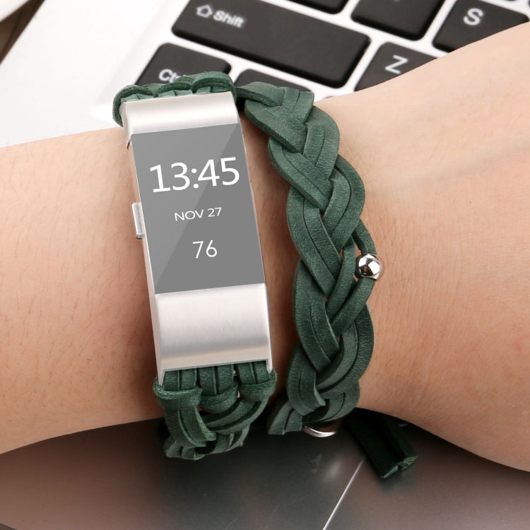 Cinturino in pelle intrecciata per Fitbit Charge 2