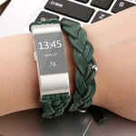 Cinturino di ricambio per cinturino di ricambio in vera pelle intrecciata per Fitbit Charge 2