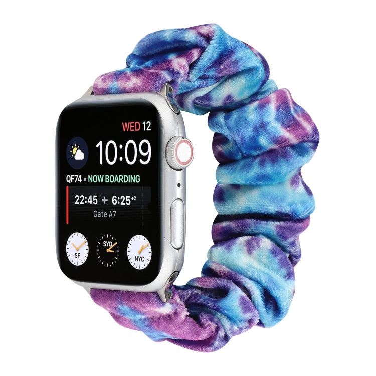 Cinturino per cinturino di ricambio con anello per capelli in flanella, For Apple Watch Ultra 49mm / Series 8&7 45mm / SE 2&6&SE&5&4 44mm / 3&2&1 42mm, For Apple Watch Series 7 45mm / 6 & SE & 5 & 4 44mm / 3 & 2 & 1 42mm