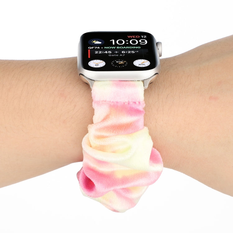 Cinturino per cinturino di ricambio con anello per capelli in flanella, For Apple Watch Series 8&7 41mm / SE 2&6&SE&5&4 40mm / 3&2&1 38mm, For Apple Watch Series 7 41mm / 6 & SE & 5 & 4 40mm / 3 & 2 & 1 38mm