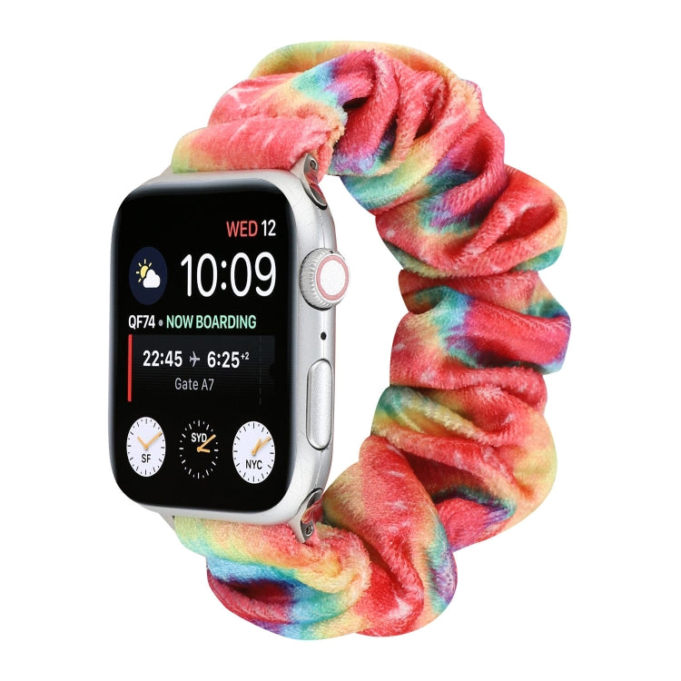 Cinturino per cinturino di ricambio con anello per capelli in flanella, For Apple Watch Series 8&7 41mm / SE 2&6&SE&5&4 40mm / 3&2&1 38mm, For Apple Watch Series 7 41mm / 6 & SE & 5 & 4 40mm / 3 & 2 & 1 38mm