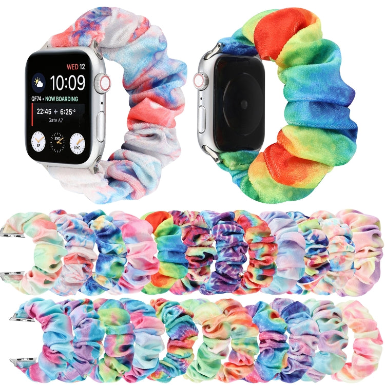 Cinturino per cinturino di ricambio con anello per capelli in flanella, For Apple Watch Series 8&7 41mm / SE 2&6&SE&5&4 40mm / 3&2&1 38mm, For Apple Watch Series 7 41mm / 6 & SE & 5 & 4 40mm / 3 & 2 & 1 38mm
