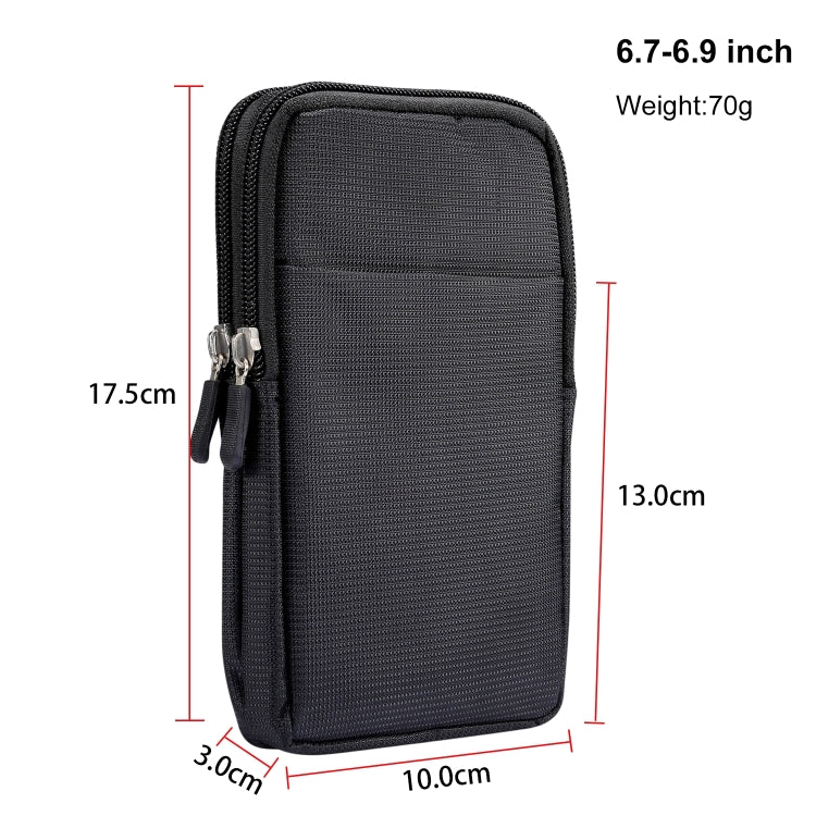 Sport Tempo libero Coulisse Piatto orizzontale Appeso Marsupio Custodia in pelle per telefono, adatta per smartphone da 6,7-6,9 pollici