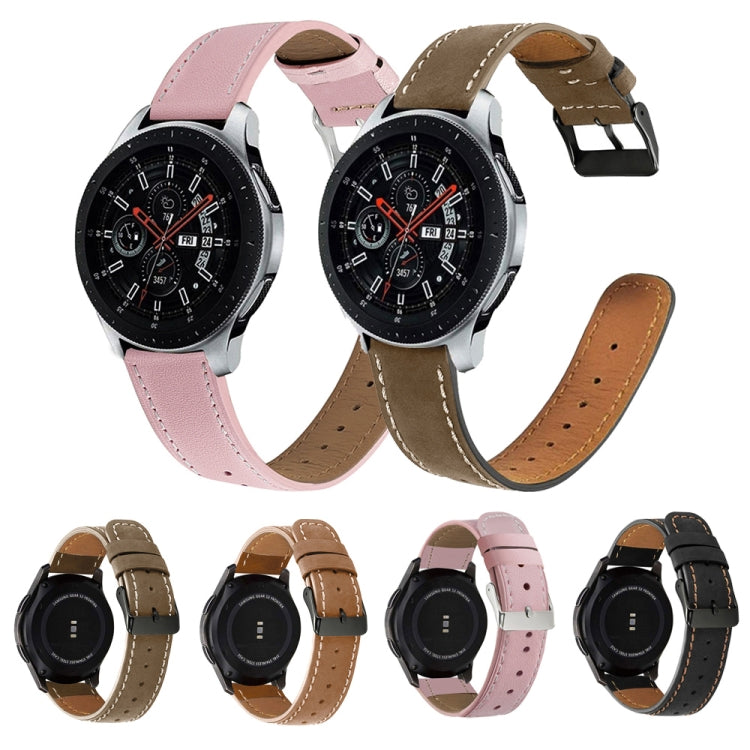 Cinturino di ricambio per cinturino di ricambio in vera pelle con coda tonda, For Samsung Galaxy Watch 3 41mm, For Samsung Galaxy Watch 3 45mm, For Samsung Galaxy Watch 42mm, For Samsung Galaxy Watch 46mm