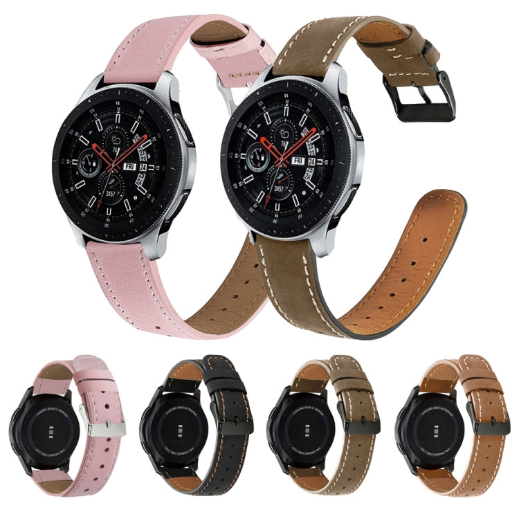 Per Samsung Galaxy Watch Active / Active 2 40mm / Active 2 44mm Cinturino cinturino di ricambio in vera pelle con coda tonda, For Samsung Galaxy Watch Active