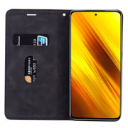 Custodia in pelle PU con vibrazione orizzontale magnetica aziendale smerigliata con supporto, slot per schede e cordino, For Xiaomi Poco X3 NFC