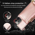Custodia portafoglio in TPU e PU con cerniera per iPhone