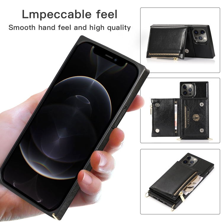 Custodia portafoglio in TPU e PU con cerniera per iPhone