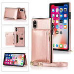 Custodia portafoglio in TPU e PU con cerniera per iPhone
