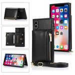 Custodia portafoglio in TPU e PU con cerniera per iPhone