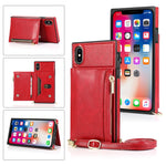 Custodia portafoglio in TPU e PU con cerniera per iPhone
