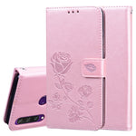 Custodia portafoglio in pelle PU rosa per Galaxy A21s