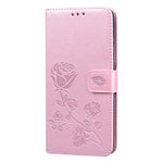 Custodia portafoglio in pelle PU rosa per Galaxy A21s