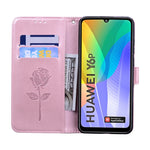 Custodia portafoglio in pelle PU rosa per Galaxy A21s