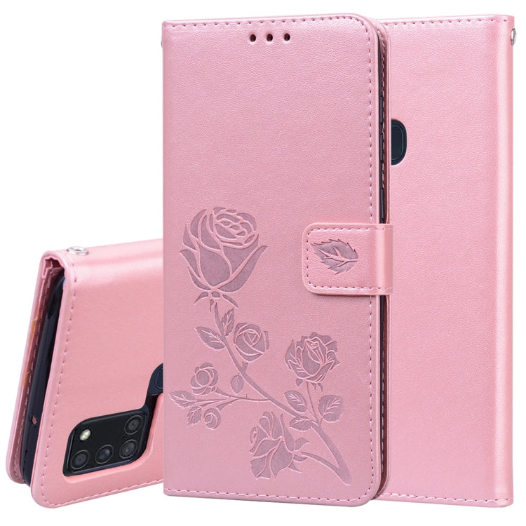Custodia portafoglio in pelle PU rosa per Galaxy A21s