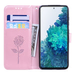 Custodia portafoglio in pelle PU rosa con slot carte