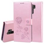 Custodia portafoglio in pelle PU rosa con slot carte