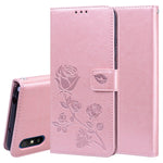 Custodia portafoglio in pelle PU rosa con slot carte