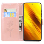 Custodia portafoglio in pelle PU rosa per Xiaomi Poco X3 NFC