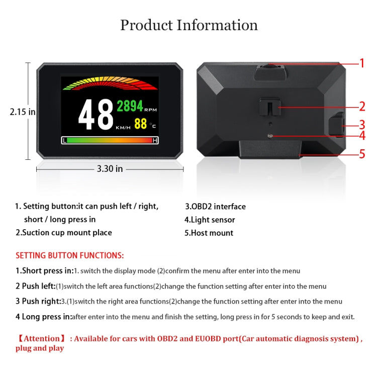 Eliminazione del codice di errore OBD2 del display head-up HUD per auto P16, P16