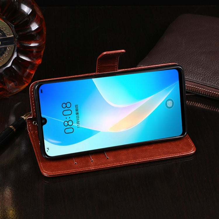 idewei Custodia in pelle a vibrazione orizzontale Crazy Horse Texture con supporto e slot per carte e portafoglio, For Huawei nova 8 SE, For Huawei P smart 2021, For HTC Desire 20+