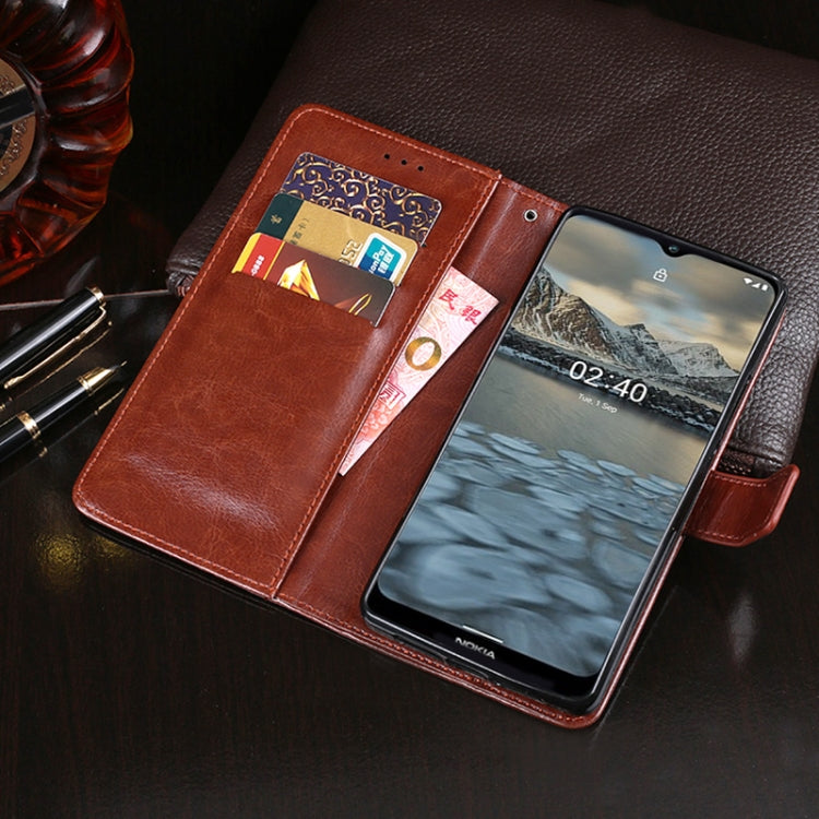 idewei Custodia in pelle a vibrazione orizzontale Crazy Horse Texture con supporto e slot per carte e portafoglio, For Nokia 2.4, For Nokia 8.3 5G, For Infinix Hot 10